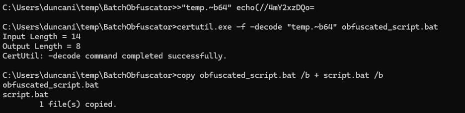 image #10 concatenating the decoded Base64 to the top of our script