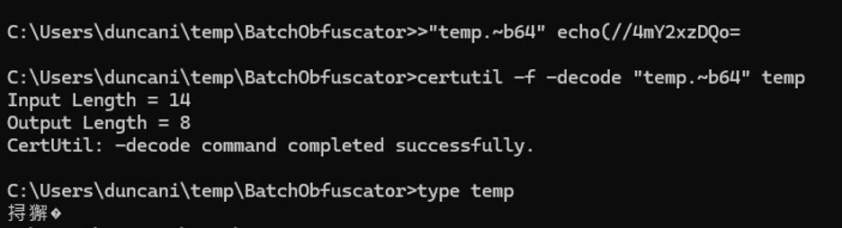 image #8 Windows decoding of Base64 appended string