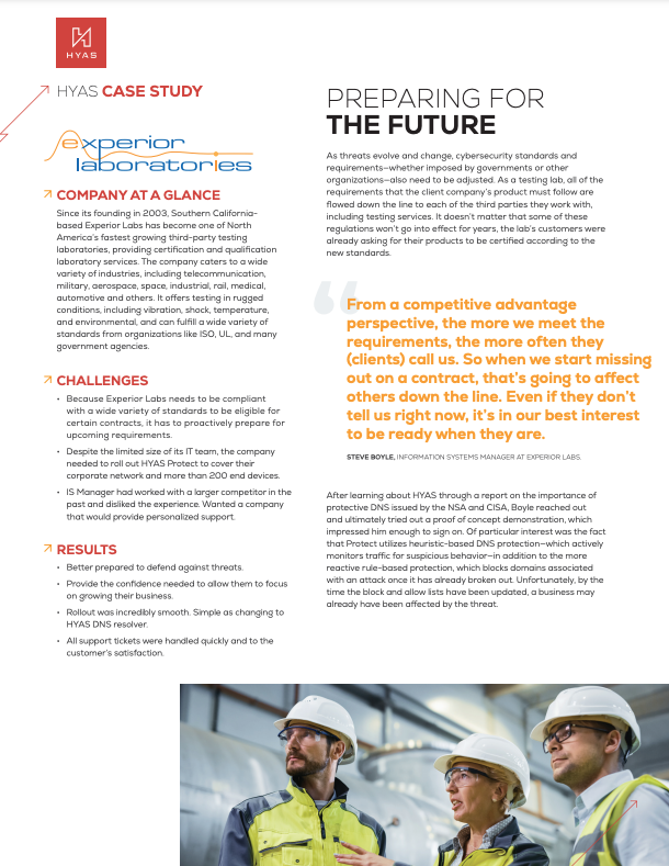 Download HYAS Case Study: Experior Labs